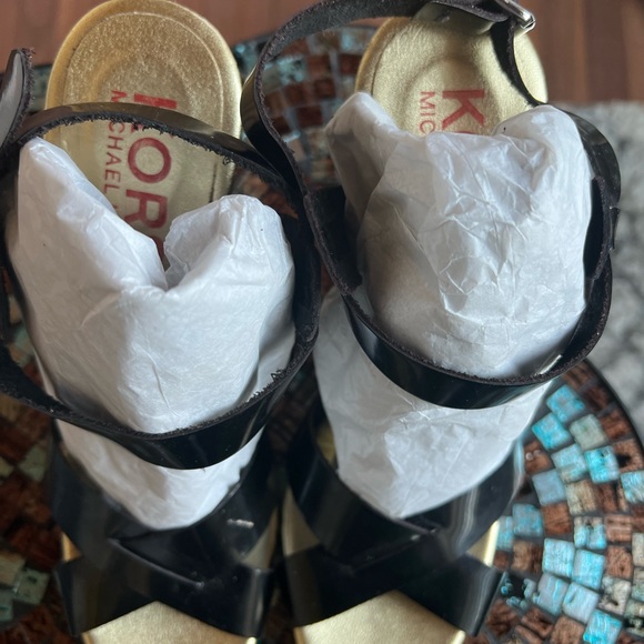 Michael Kors  Black patten wedge sandals - Picture 8 of 11